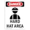 Signmission OSHA Danger Sign, Hard Hat Area, 14in X 10in Rigid Plastic, 10" W, 14" H, Portrait OS-DS-P-1014-V-1292 - alternate 1